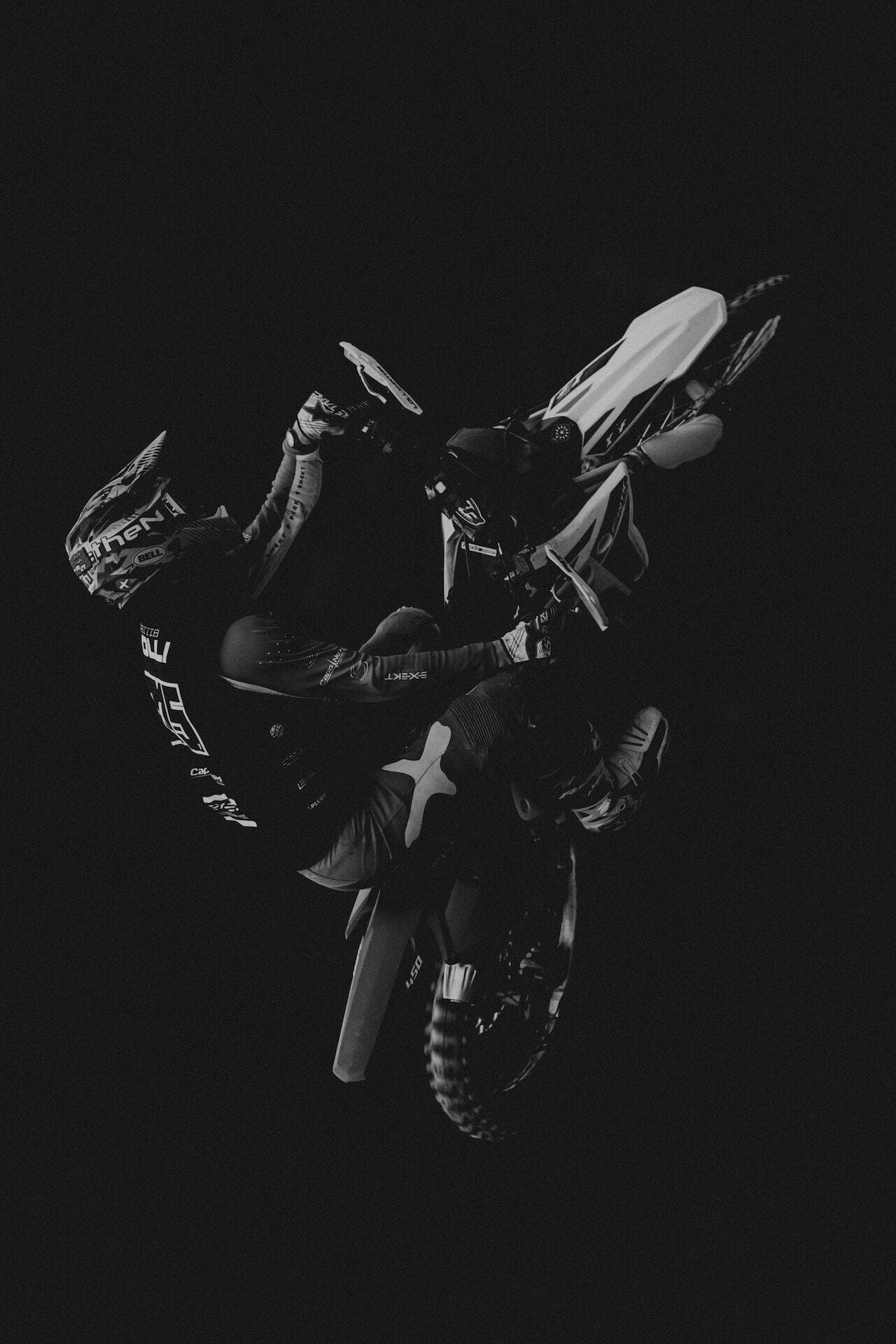 Stunt rider on bike